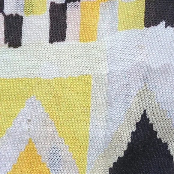 💖2/$35💖 MaxMara Weekend Blue & Yellow Geometric Pattern Print Shirt - Picture 6 of 8